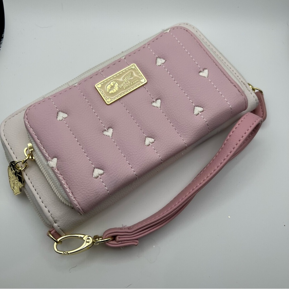 Betsey Johnson Blush Pink Heart Wristlet Wallet